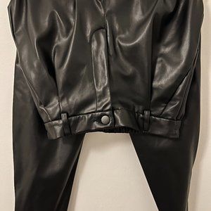 Zara black leather pants, size medium